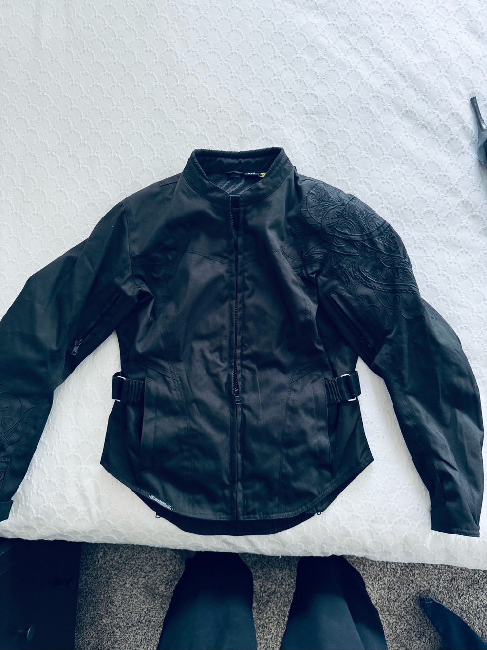 Harley-Davidson Black Performance Motorcycle Jacket with Embroidered Shoulder